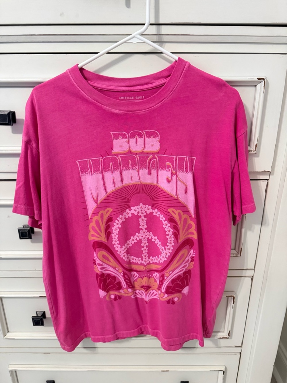 American Eagle Outfitters Pink Bob Marley Graphic Tee